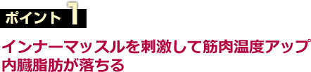 インナーマッスルを刺激して筋肉温度アップ内臓脂肪が落ちる